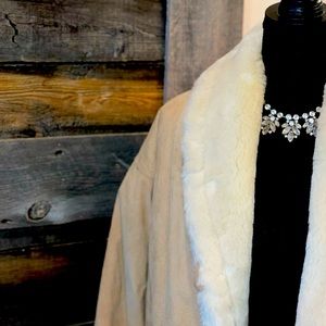Genuine suede coat with plush lining